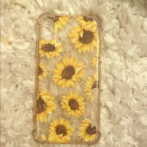 Clear Sunflower iPhone X phone case